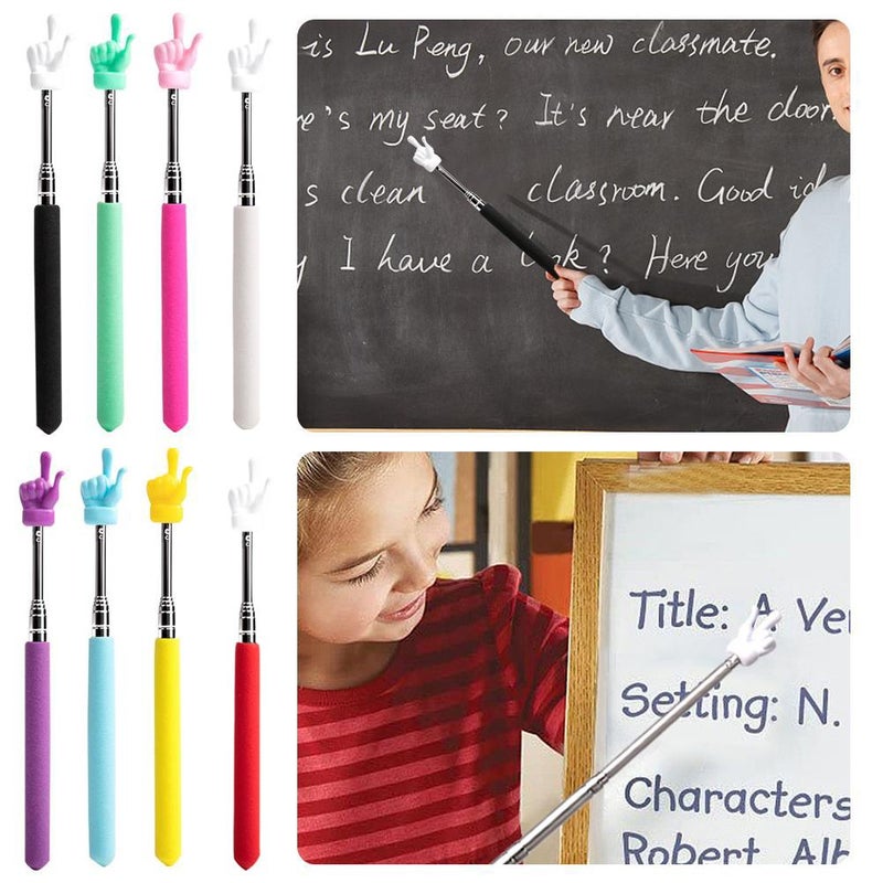 عصا مؤشر المعلمين القابلة للتمديد للفصل الدراسي، 2025 عصا مؤشر معدنية متعددة الاستخدامات للمعلمين للفصل الدراسي والمنزل، مؤشر فصل دراسي قابل للسحب ومؤشر إصبع (أصفر) - Image 4